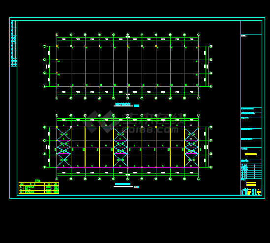 农贸市场70x19.8钢结构工程建筑结构CAD图纸-图二