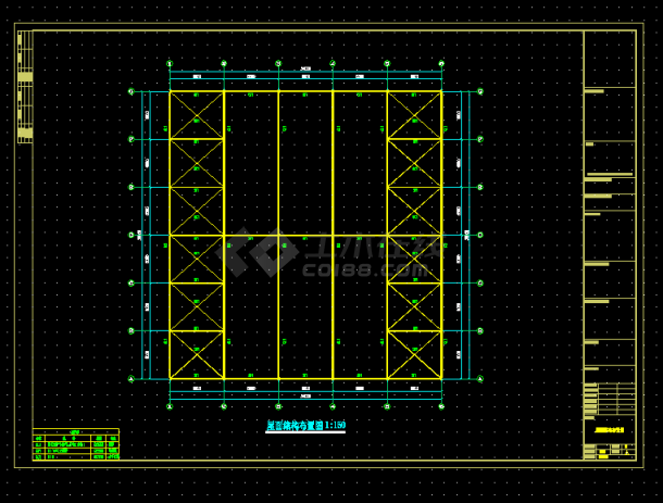 简单实用的公司钢结构工程建筑结构CAD图纸-图二