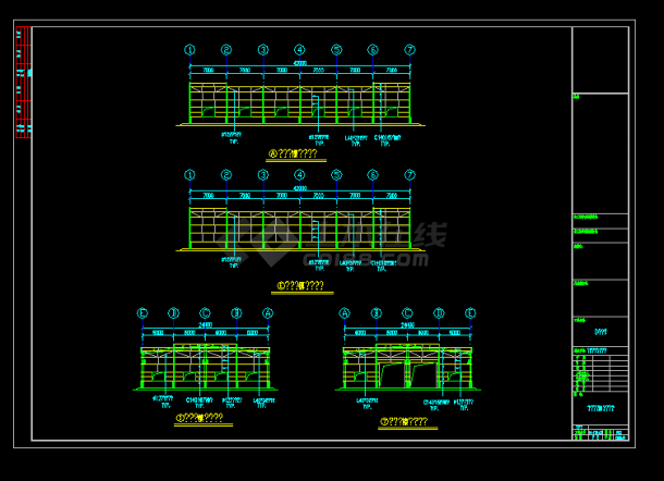 岗石有限公司D栋厂房单边行车建筑结构CAD图-图二
