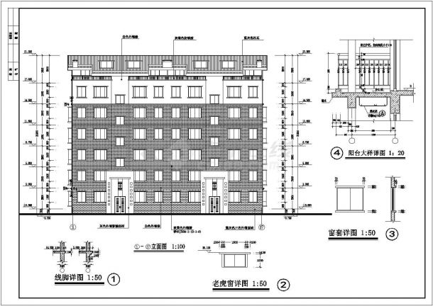 凤凰某6层砖混结构住宅楼建筑设计方案图-图二