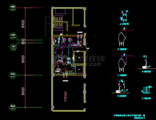 多套换热站供热工程设计CAD方案图-图二