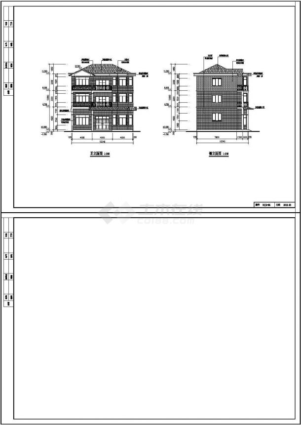 某地农村三层框架结构私人别墅建筑、结构施工图-图二