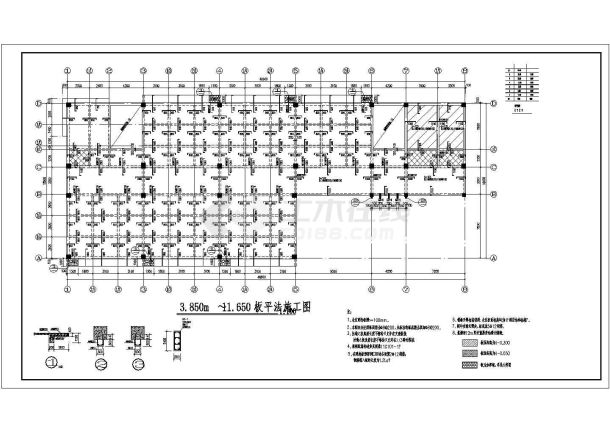 某地五层框架结构教学楼结构施工图-图二