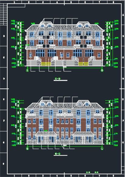 某联排别墅设计方案施工CAD详情图纸-图二