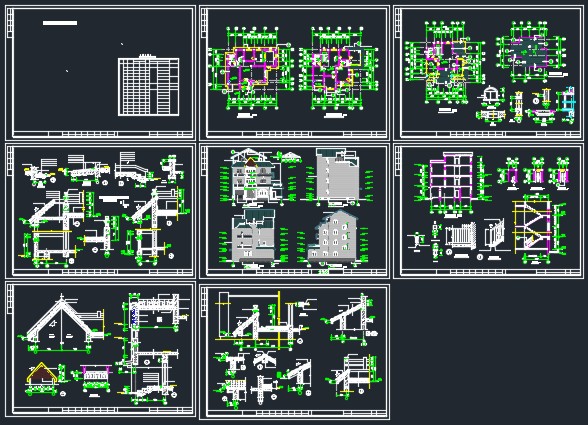 某精致独立式别墅建筑设计CAD详图_图1