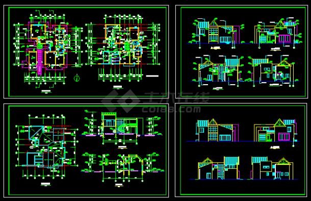 某多层别墅建筑CAD施工详情图纸四套-图二