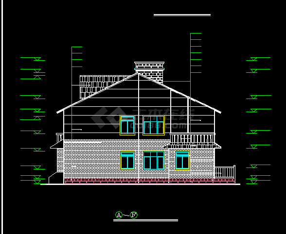 精美荷兰式别墅的CAD施工设计图纸-图二