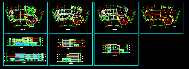 多层饭店建筑施工设计方案全套CAD图-图一