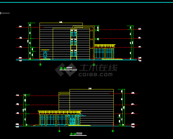 多层饭店建筑施工设计方案全套CAD图-图二