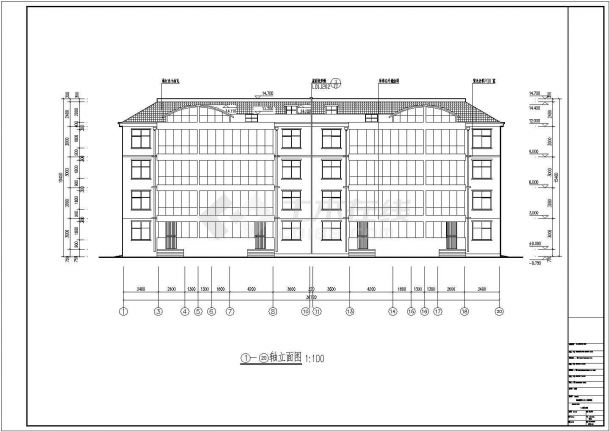 某城镇四层砖混结构住宅楼建筑设计方案图纸-图一