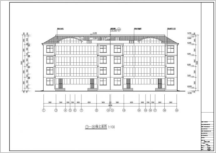 某城镇四层砖混结构住宅楼建筑设计方案图纸_图1