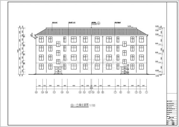 某城镇四层砖混结构住宅楼建筑设计方案图纸-图二