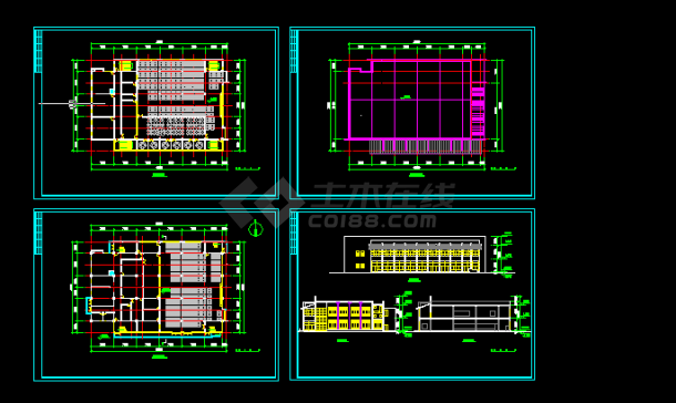 企业员工食堂建筑施工CAD设计图纸-图一