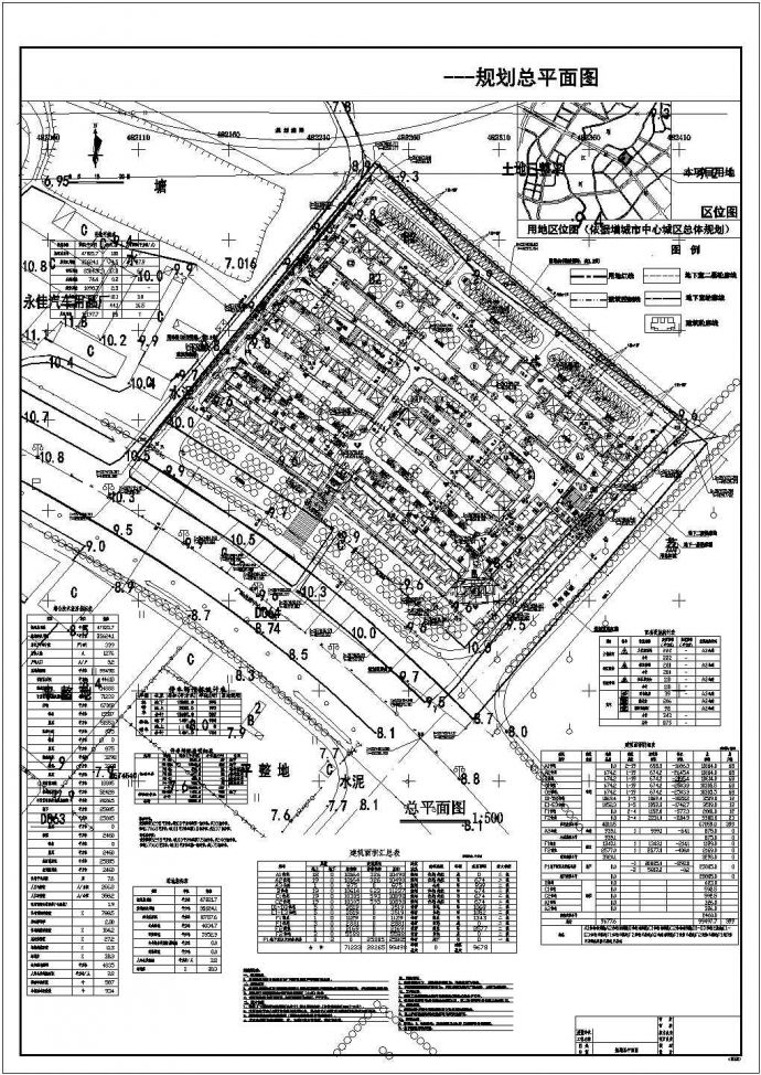 某城市住宅小区总平面建筑规划方案图_图1