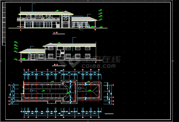 某商场商业街全套建筑施工CAD设计图纸-图二