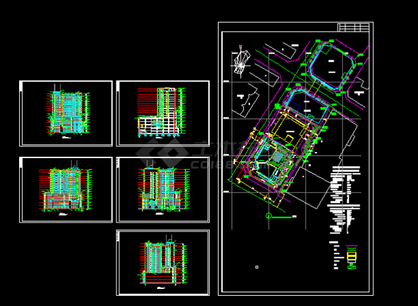 某商务广场全套建筑施工CAD设计方案图纸-图一