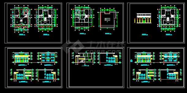 别墅建筑施工设计精美CAD方案图纸-图二