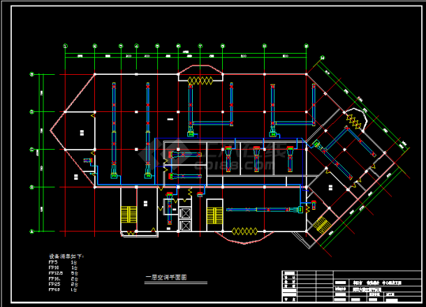 阜阳某物资中心酒店空调设计平面CAD图-图二
