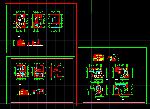 别墅建筑设计施工CAD方案带效果图