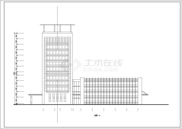 武陟县某地十二层框架结构综合医院建筑设计方案图纸-图二