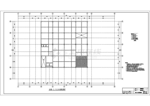 西安市三层框架结构图书馆设计施工图-图二