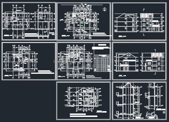 某单栋别墅建筑设计CAD详情施工图-图一