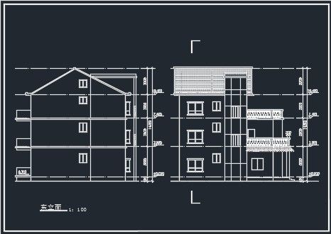 某单栋别墅建筑设计CAD详情施工图-图二