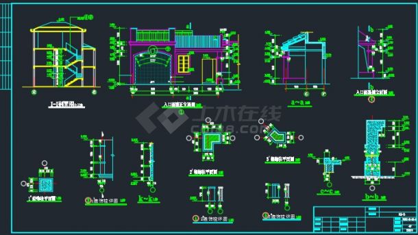 某典型别墅建筑CAD详情全套图纸-图二