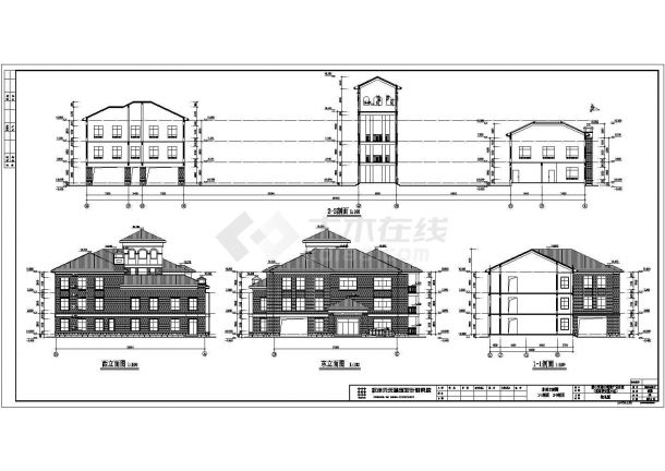某地三层框架结构幼儿园建筑设计施工图纸-图二
