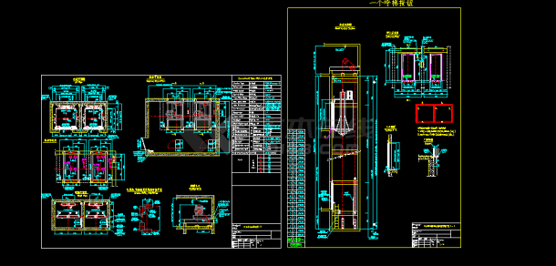 电梯建筑设计cad施工详细平剖面图纸-图一