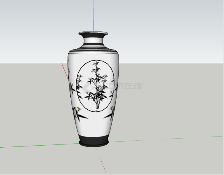 新中式古典大型花瓶su模型-图一