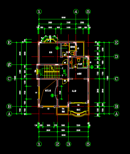 三层带车库农村自建别墅建筑设计图-图二