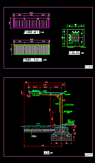 某地12套雨棚设计施工方案CAD施工图纸-图一