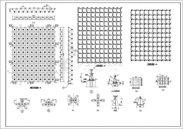 某螺栓球结点网架厂房结构设计施工图-图二