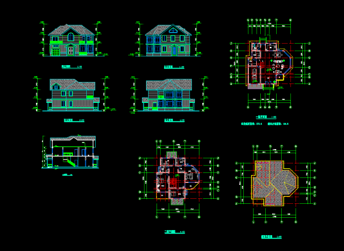 某精美设计别墅CAD建筑设计施工平立面图纸_图1