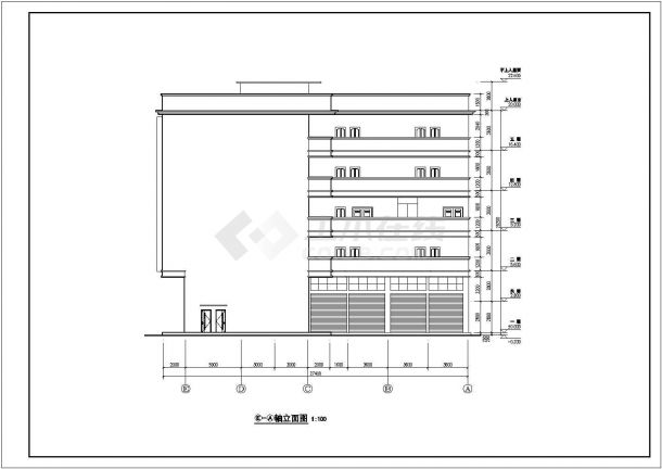 某五层框架结构行政办公楼建筑设计施工图-图二