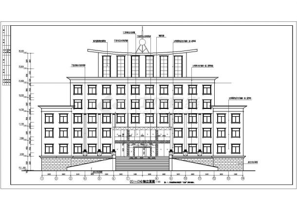 某地8层框架结构办公楼建筑设计方案图-图一