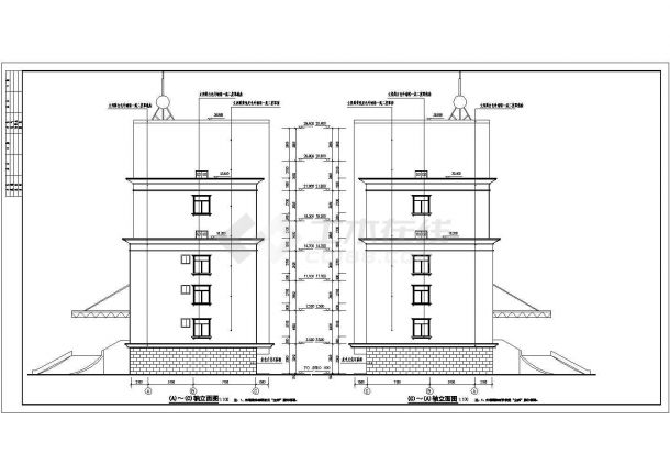 某地8层框架结构办公楼建筑设计方案图-图二