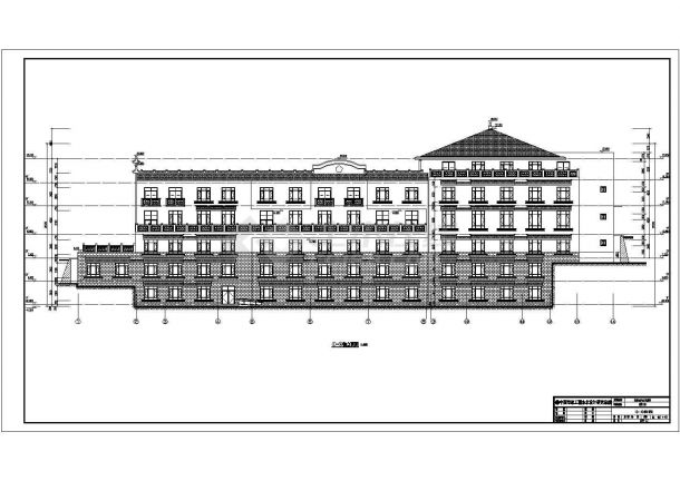 杭州某五层框架结构酒店建筑设计方案图-图一