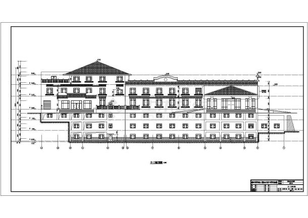 杭州某五层框架结构酒店建筑设计方案图-图二