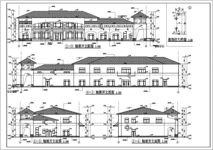 景德镇某地两层框架结构社区管理中心建筑设计施工图纸_图1