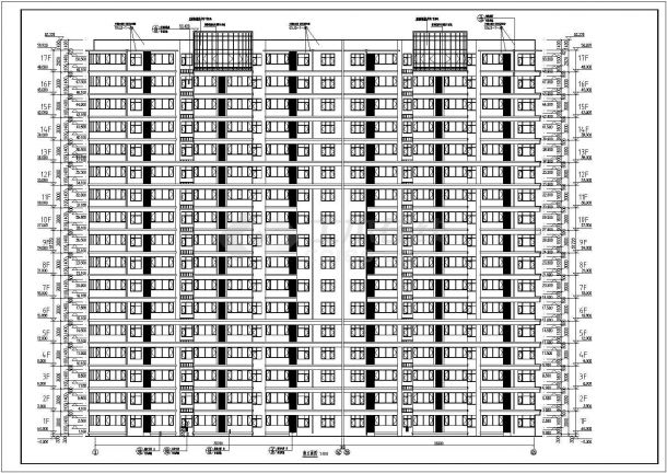 内蒙古某地17层剪力墙结构住宅建筑设计施工图纸-图一