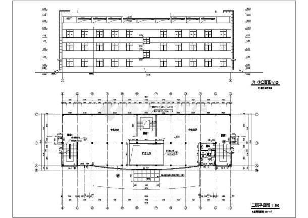 某厂区四层框架结构办公楼建筑设计施工图-图二