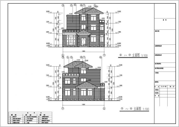 某地三层框架结构别墅建筑设计方案_图1