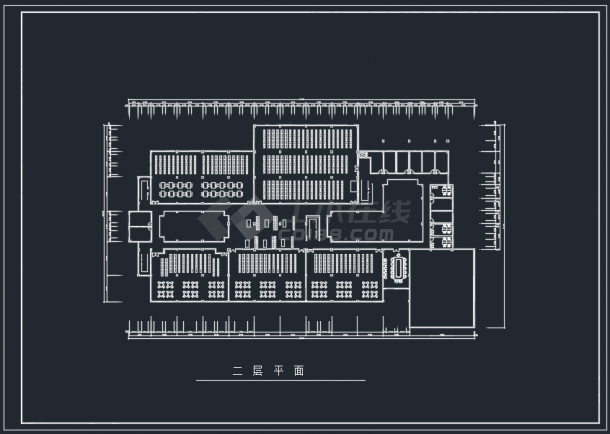 南京某地四层图书馆CAD施工草图-图二