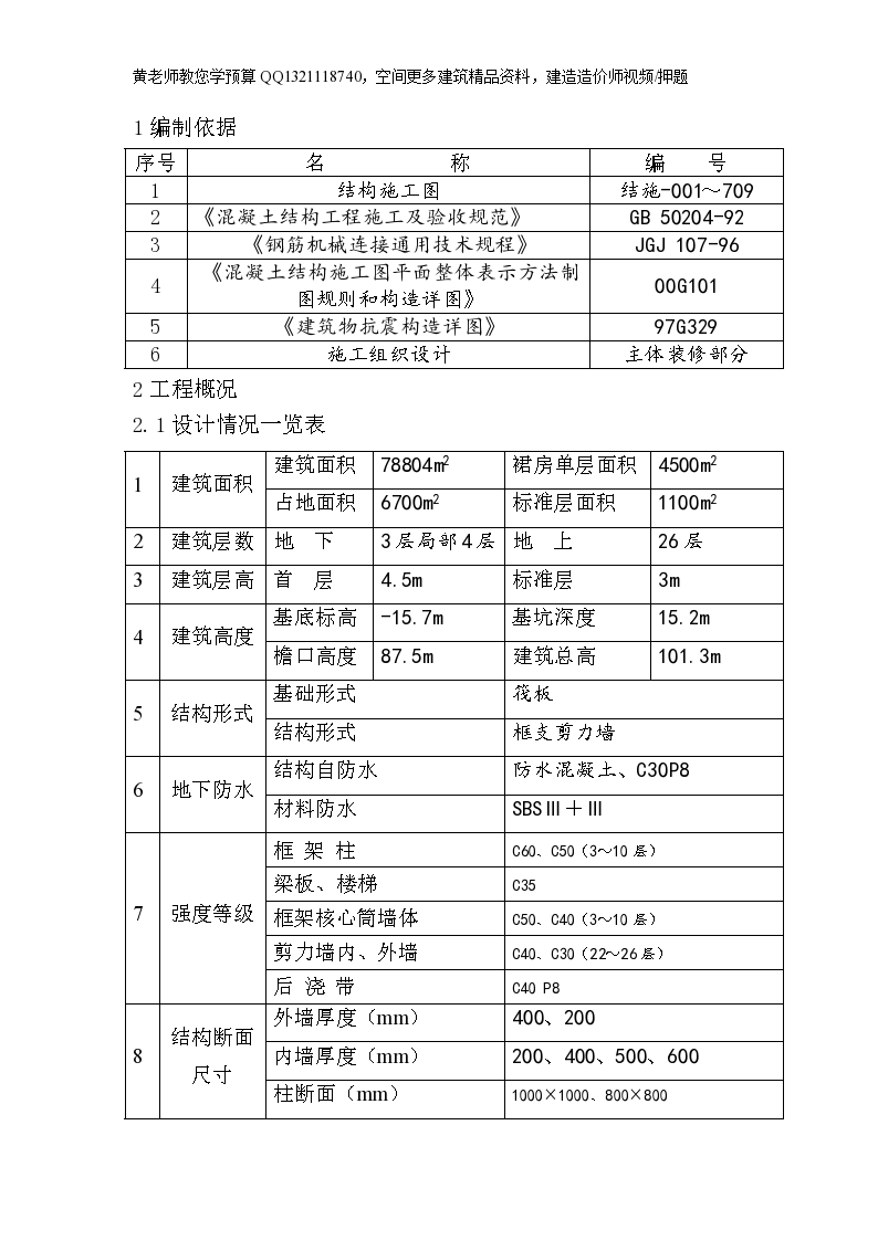 集泰花园工程主体结构钢筋施工方案-图一