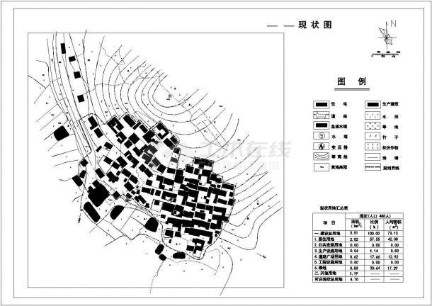 广西新农村规划某庄规划方案平面图-图二