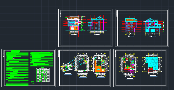 某高档别墅建筑设计CAD详图图纸