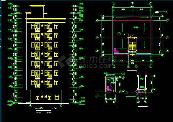 标准农民房建筑施工与设计方案全套CAD图纸-图二