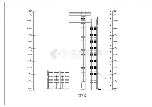 瑞昌十层框架结构办公楼建筑设计方案图纸-图二